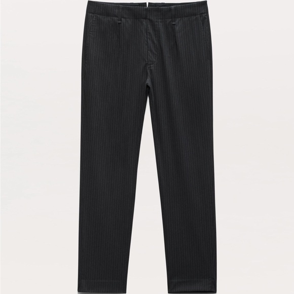 black pinstripe dress pants Men's Black Pinstripe Pants main image 1